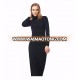 Fashion Sexy Black Party Dress Long Sleeve Turtleneck Winter Maxi Dress for Women