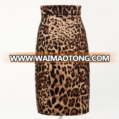 online wholesale manufacturer women maxi leopard printing pencil skirts