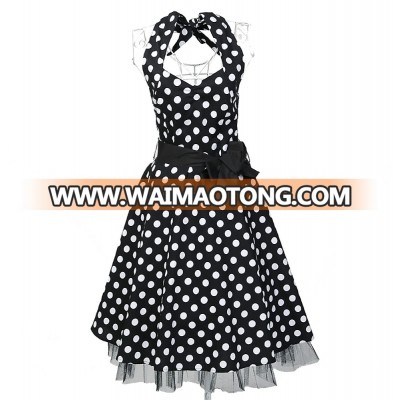 wholesale vintage design black white polka dot curvy short party prom novelty wedding guest rockabilly dress