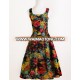 2017 spring New design vintage flower print american style women dress