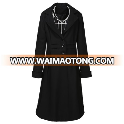 alternative design clothing manufacturer wholesale men's winter wool coat black